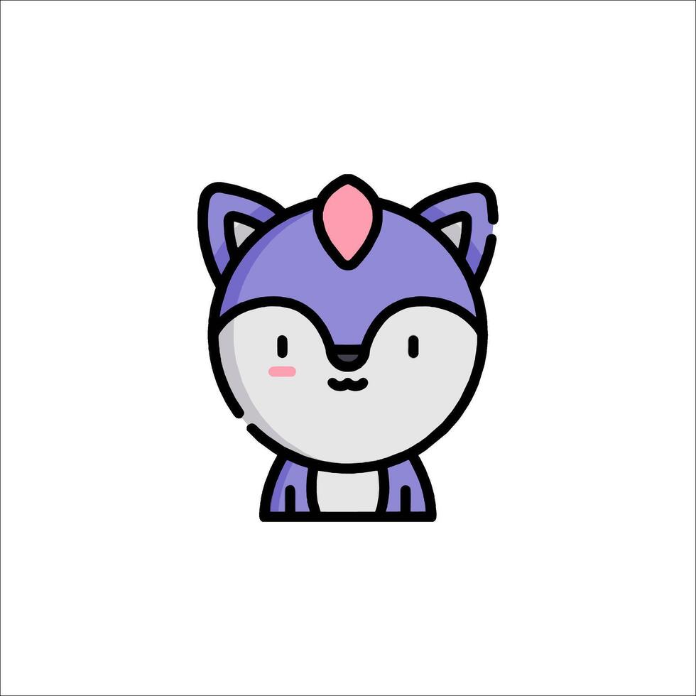 A purple and white cat with pink ears vector