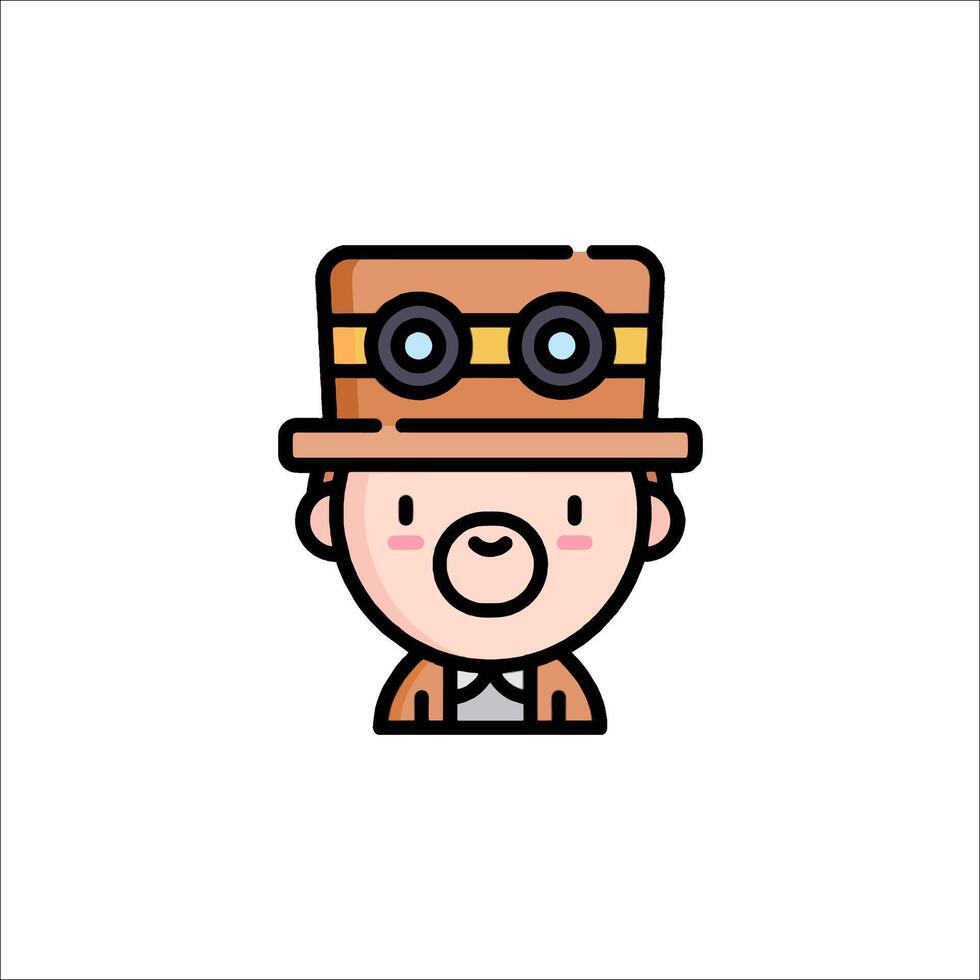 Steampunk man icon vector