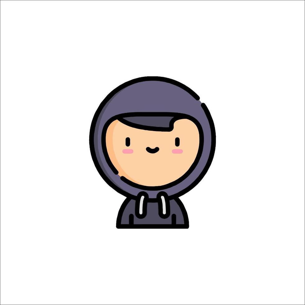 A cartoon character in a hoodie vector