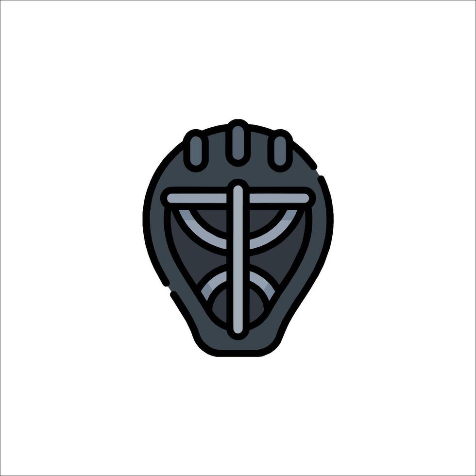 A black and white illustration of a hockey mask vector