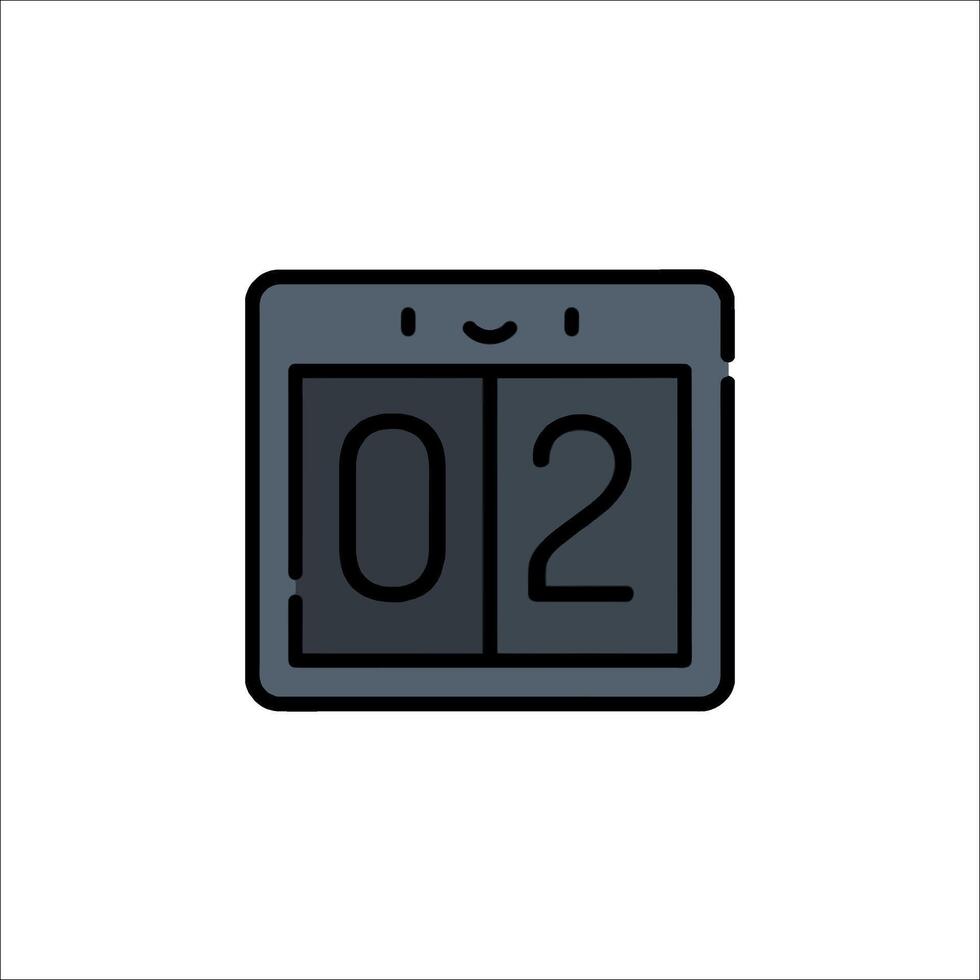 A calendar icon with the number two on it vector