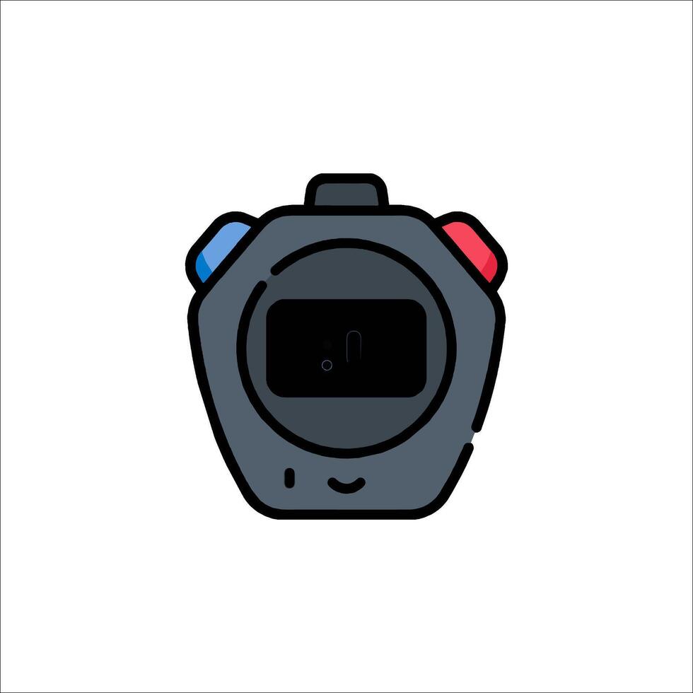 A watch with a red and blue face on it vector
