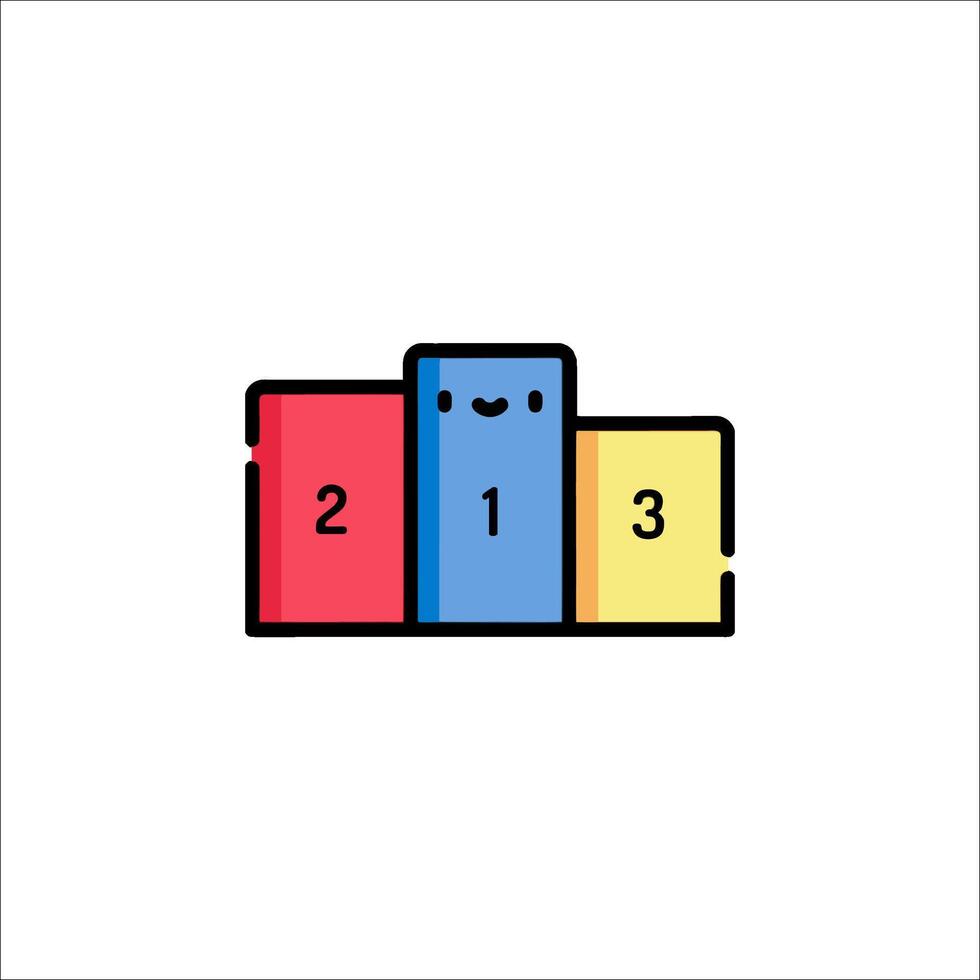 A colorful box with the number three on it vector