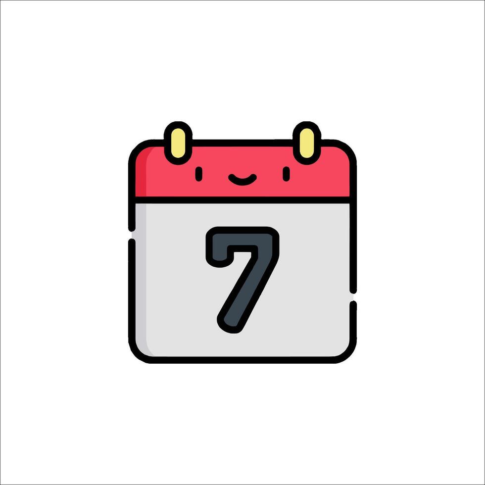 A calendar with the number seven on it vector