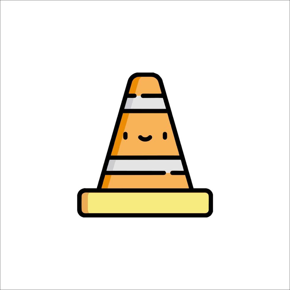 A cartoon traffic cone with a smile on it vector