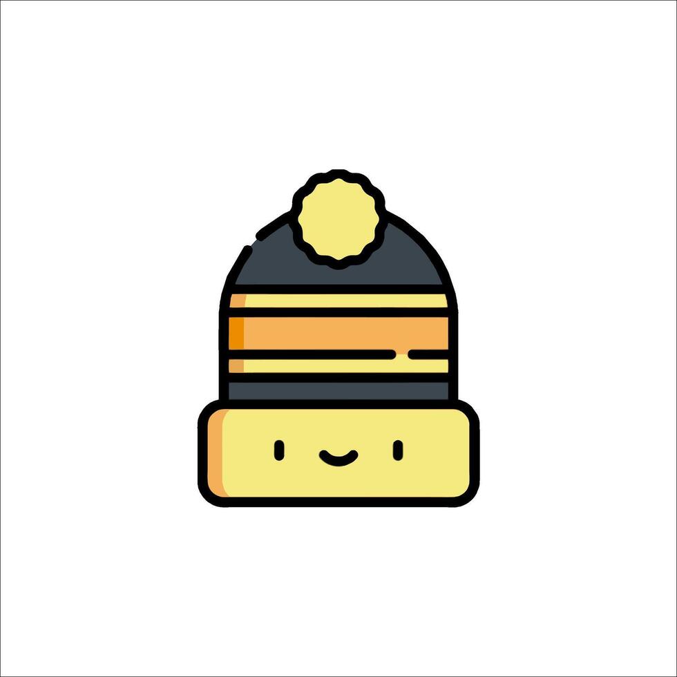A cartoon hat with a smiley face vector