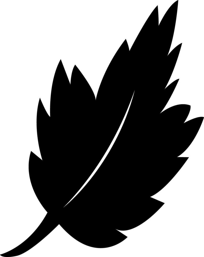 Silhouette of viburnum berries leaf. vector