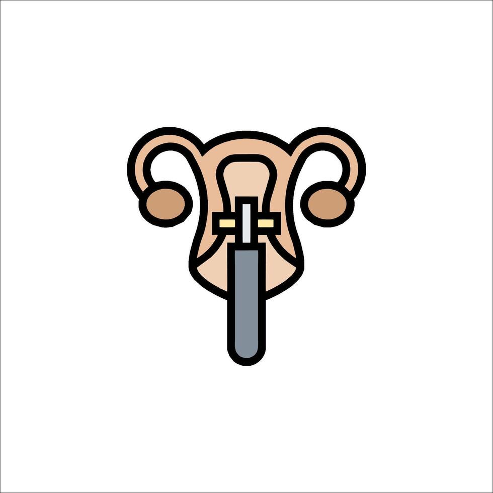 A woman's uterus with a handle on it vector