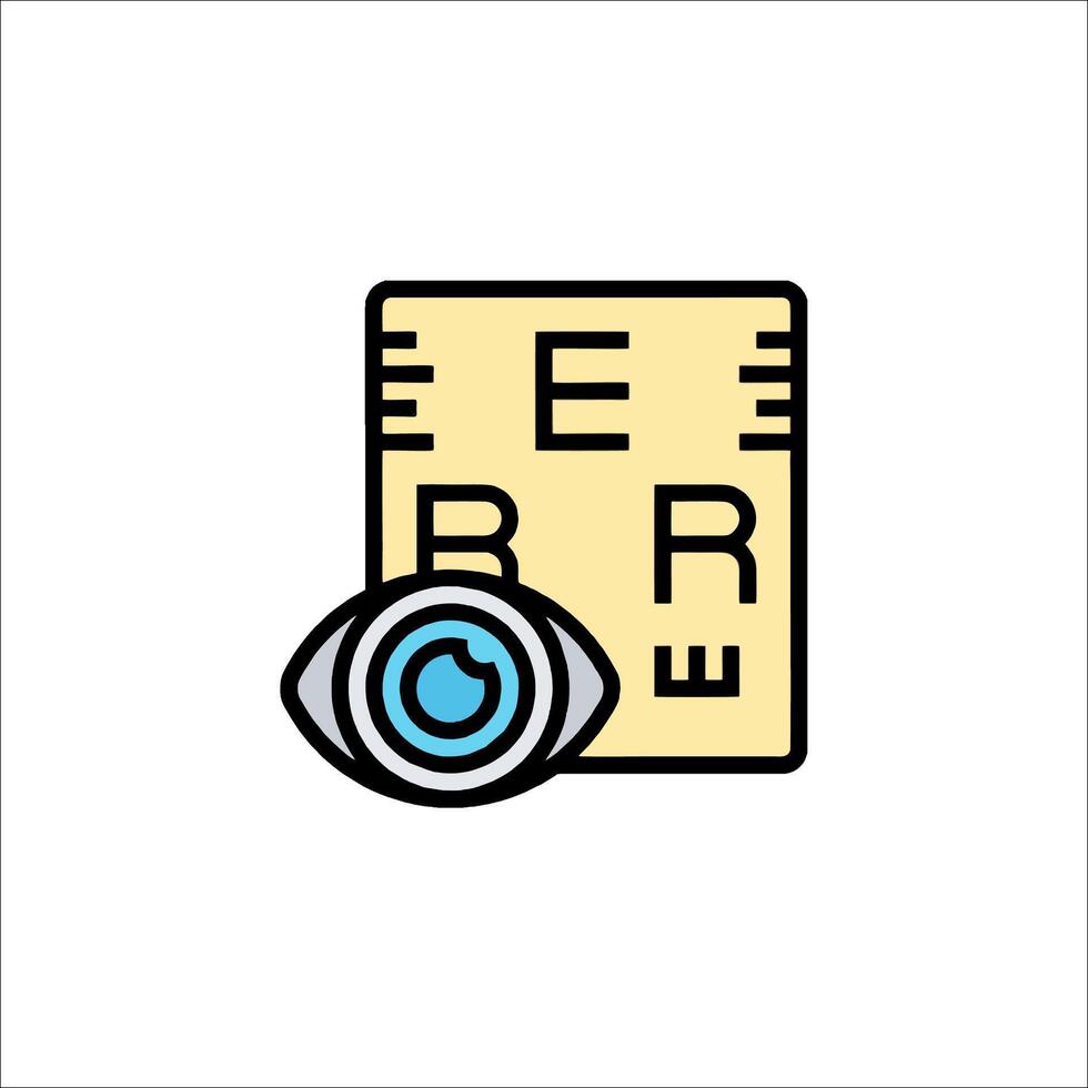 An eye chart and a paper with the word er vector