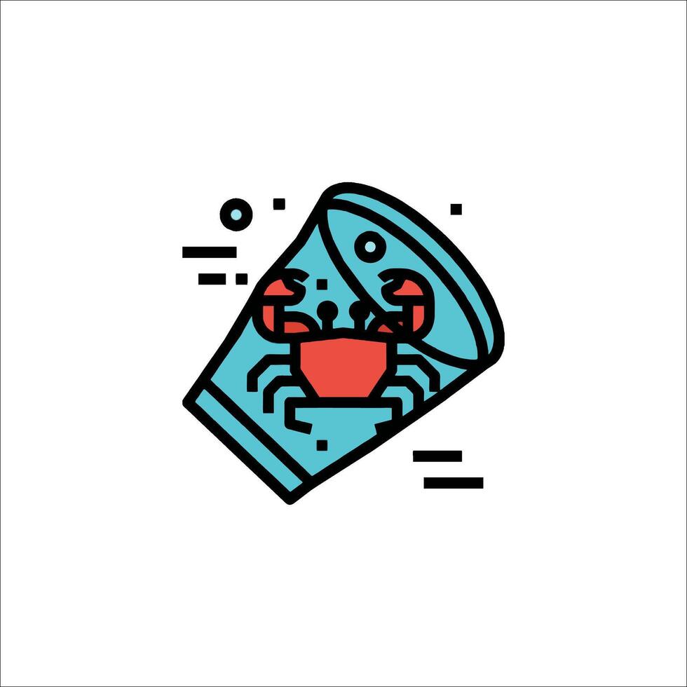 A crab in a glass icon vector