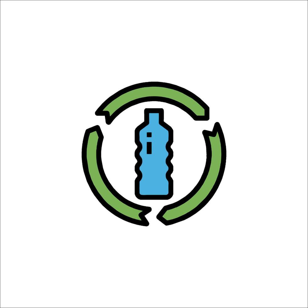 A bottle with a recycle symbol on it vector