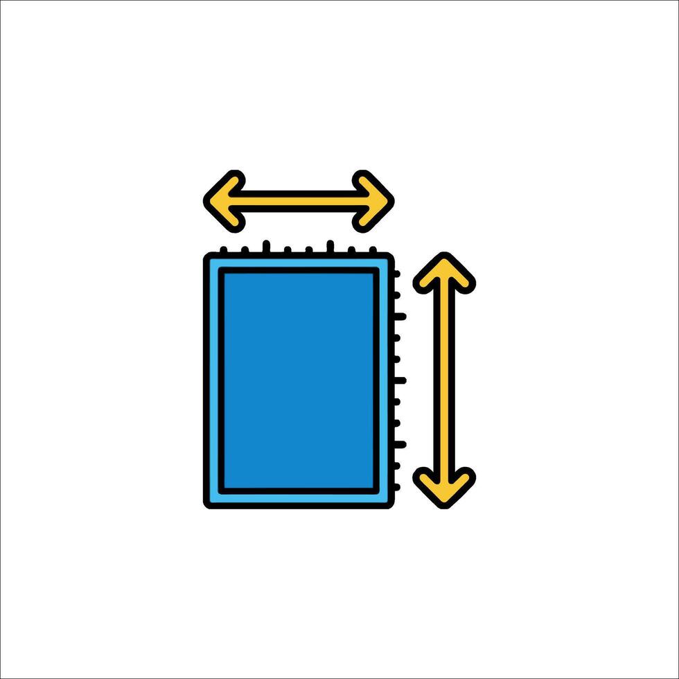 A blue square with a yellow arrow pointing to it vector