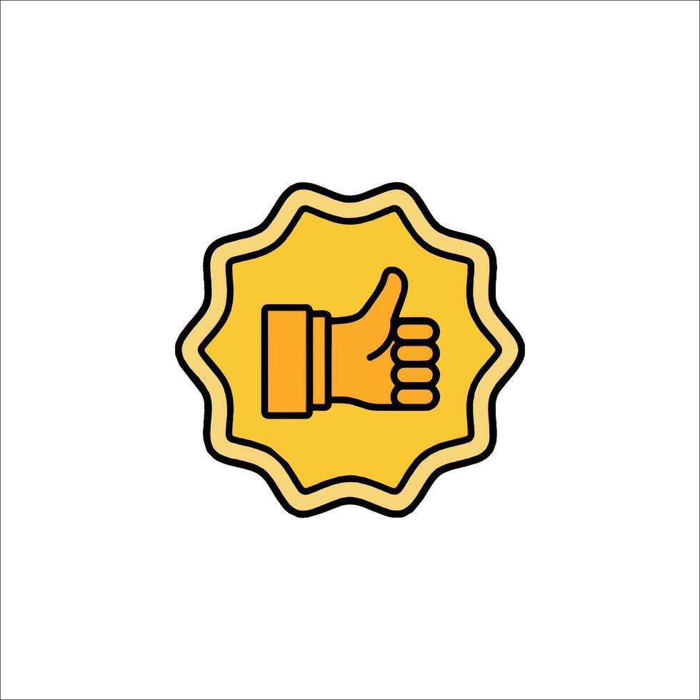 A yellow thumb up icon on a white background vector