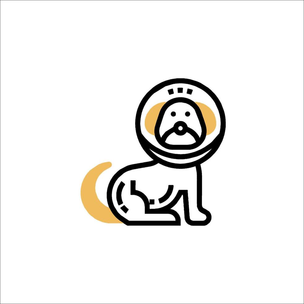 A dog wearing an astronaut helmet vector