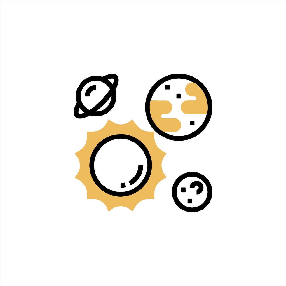The sun, earth and planets icon vector