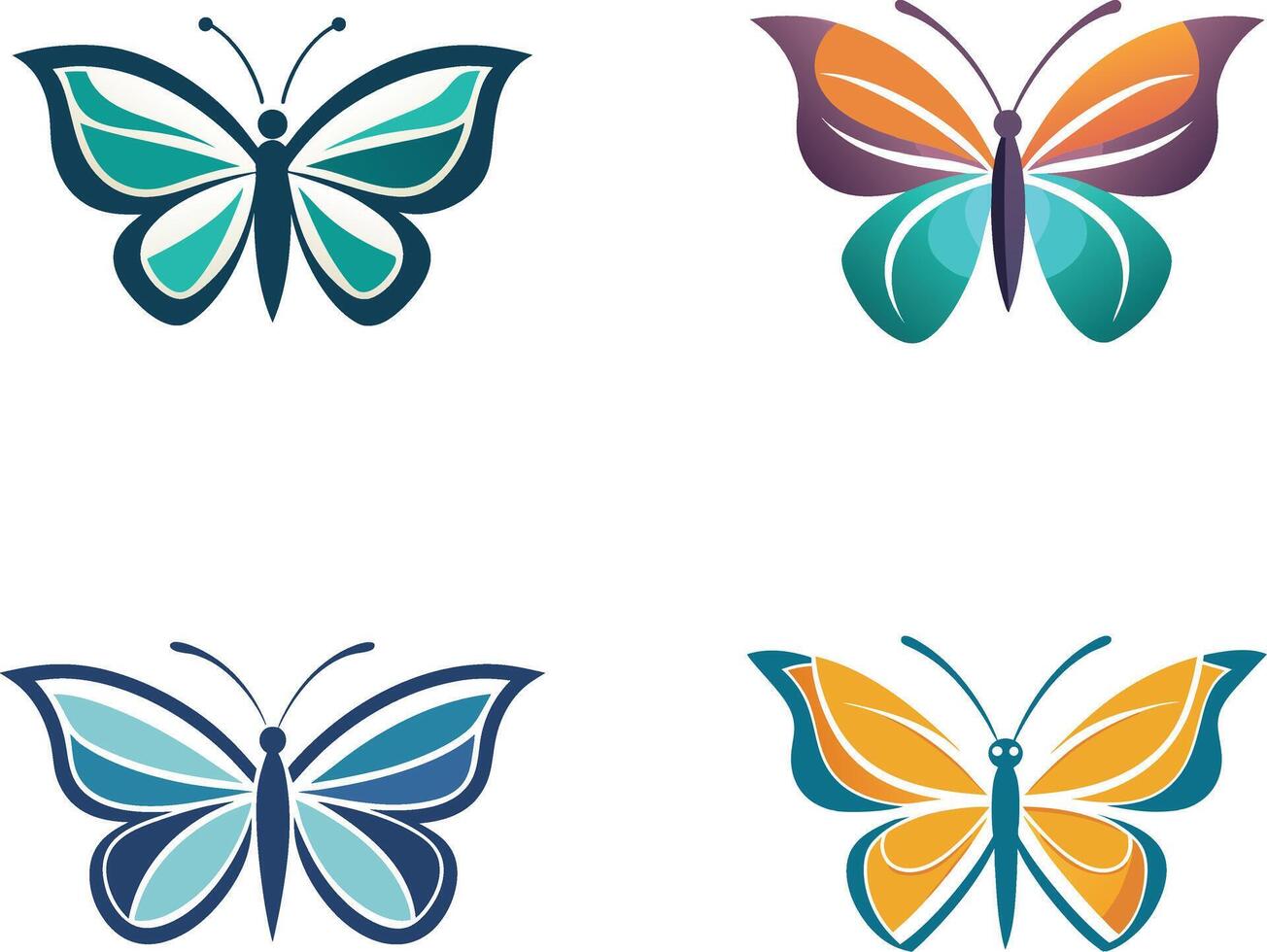 Elegant and Minimalistic Flat Butterfly Logo Design vector