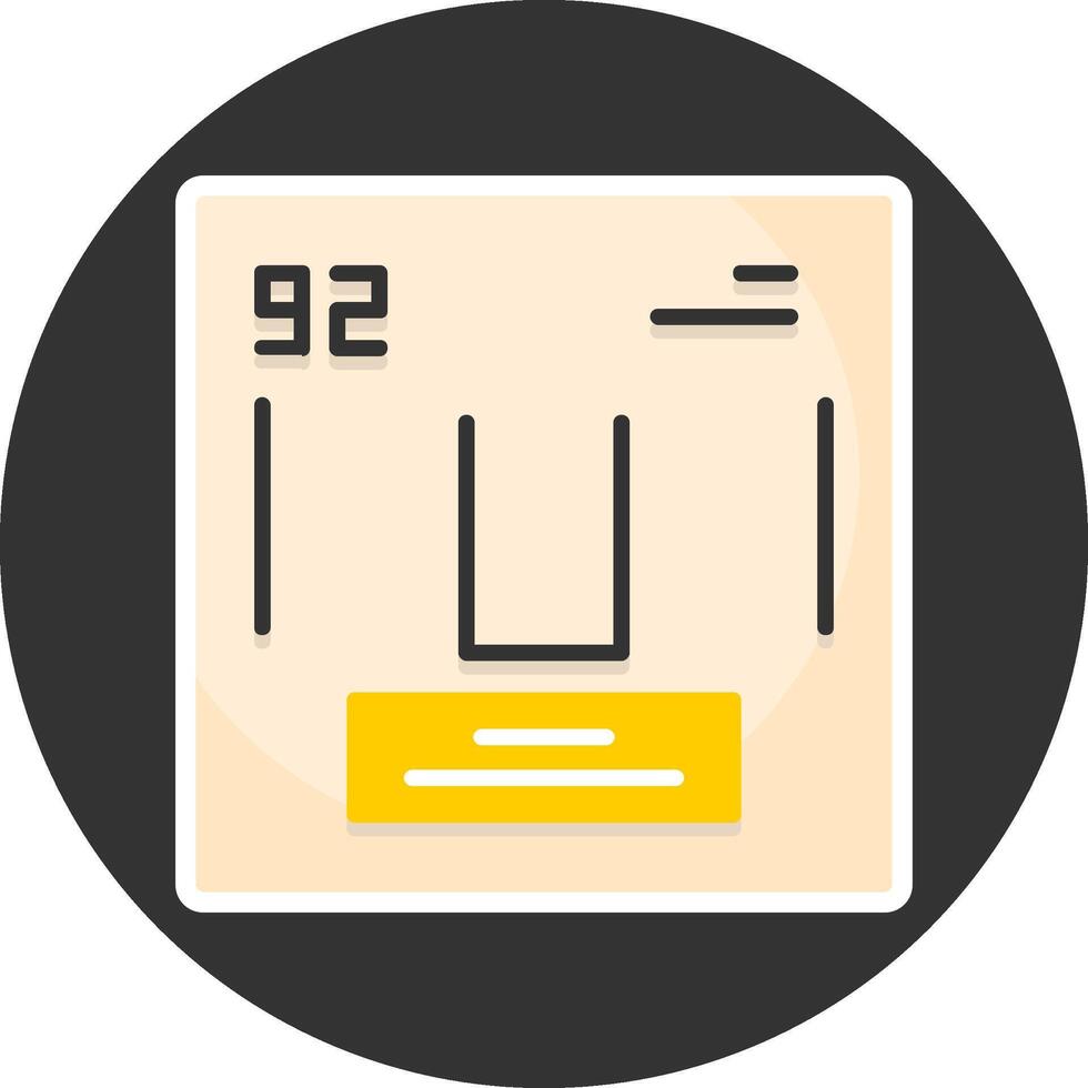 Uranium Flat Grey Circle Style Icon vector
