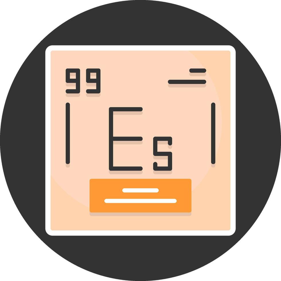 Einsteinium Flat Grey Circle Style Icon vector
