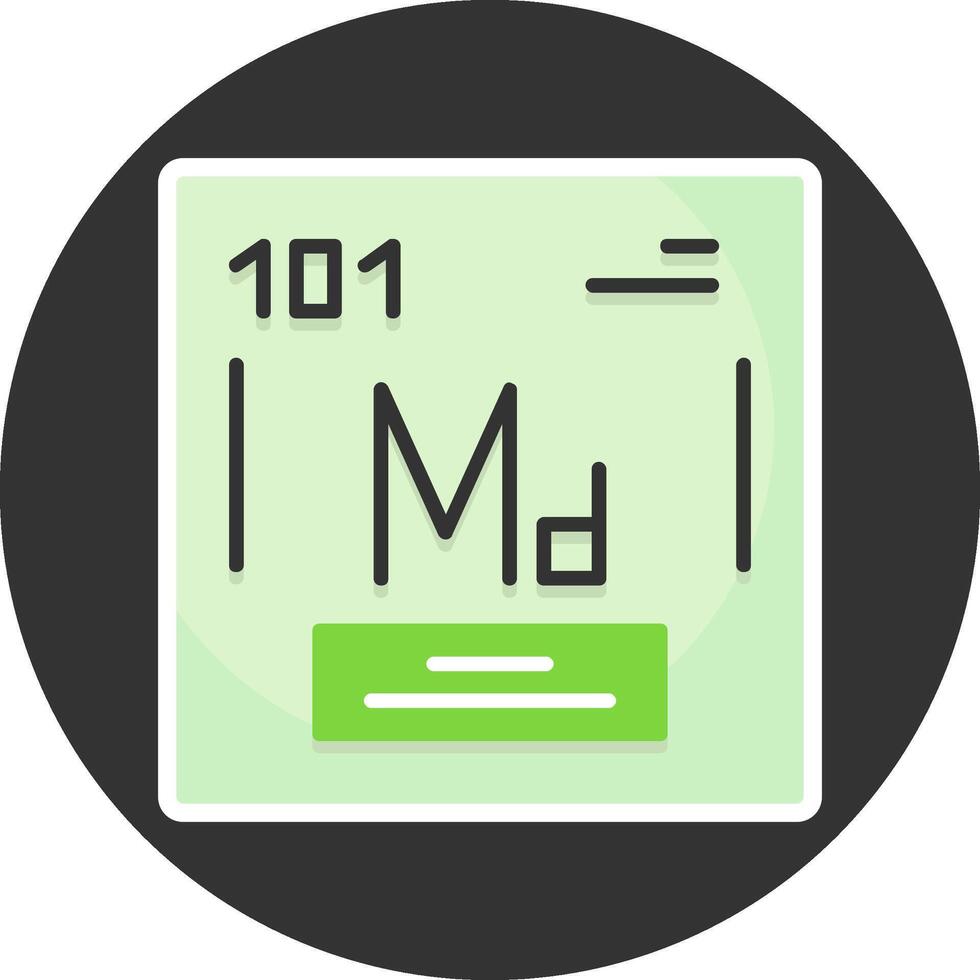 Mendelevium Flat Grey Circle Style Icon vector