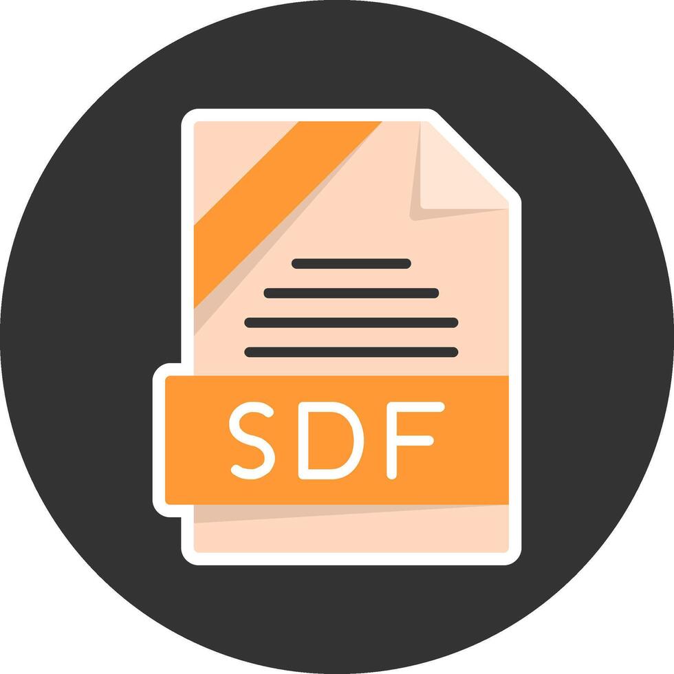 SDF Flat Grey Circle Style Icon vector