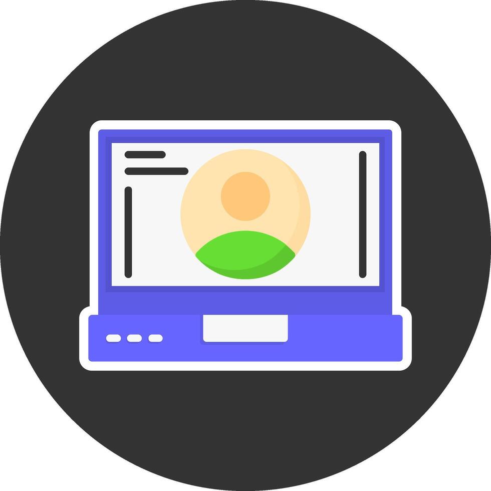 Profile Flat Grey Circle Style Icon vector