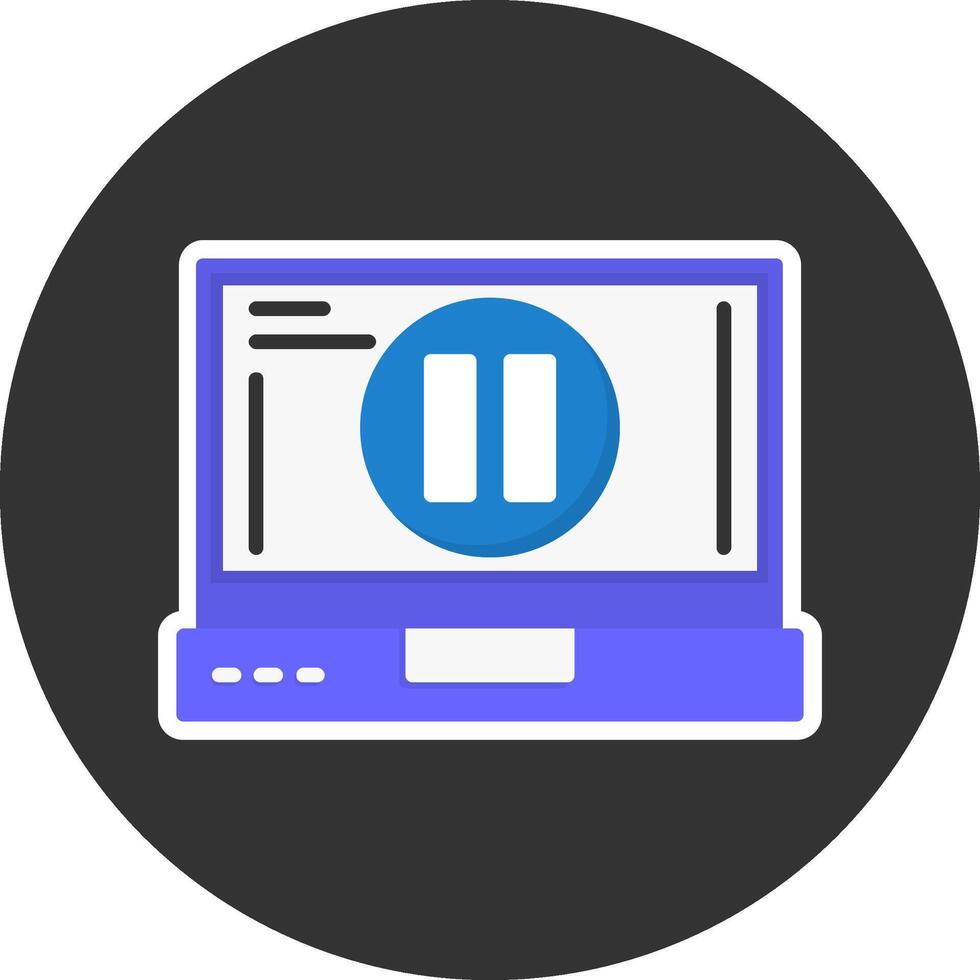 Pause Flat Grey Circle Style Icon vector