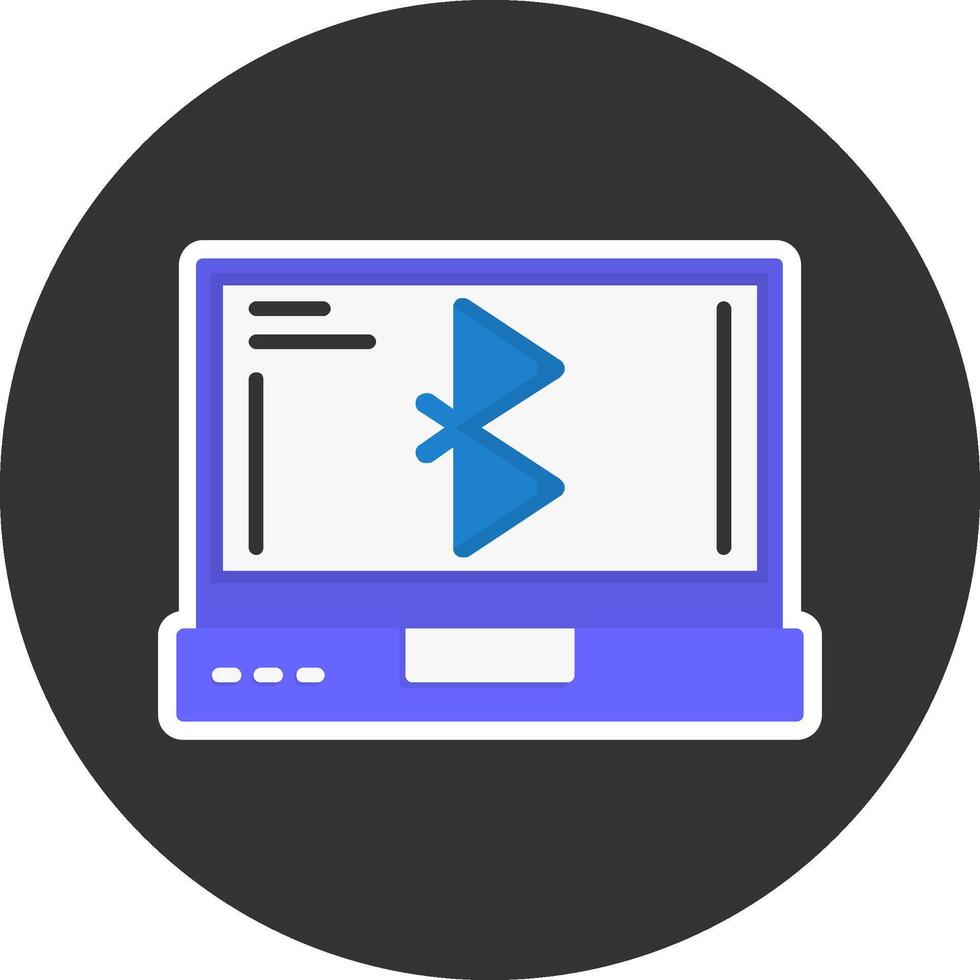 Bluetooth Flat Grey Circle Style Icon vector