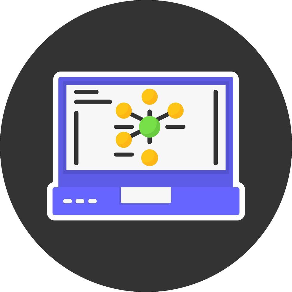 Graph Flat Grey Circle Style Icon vector