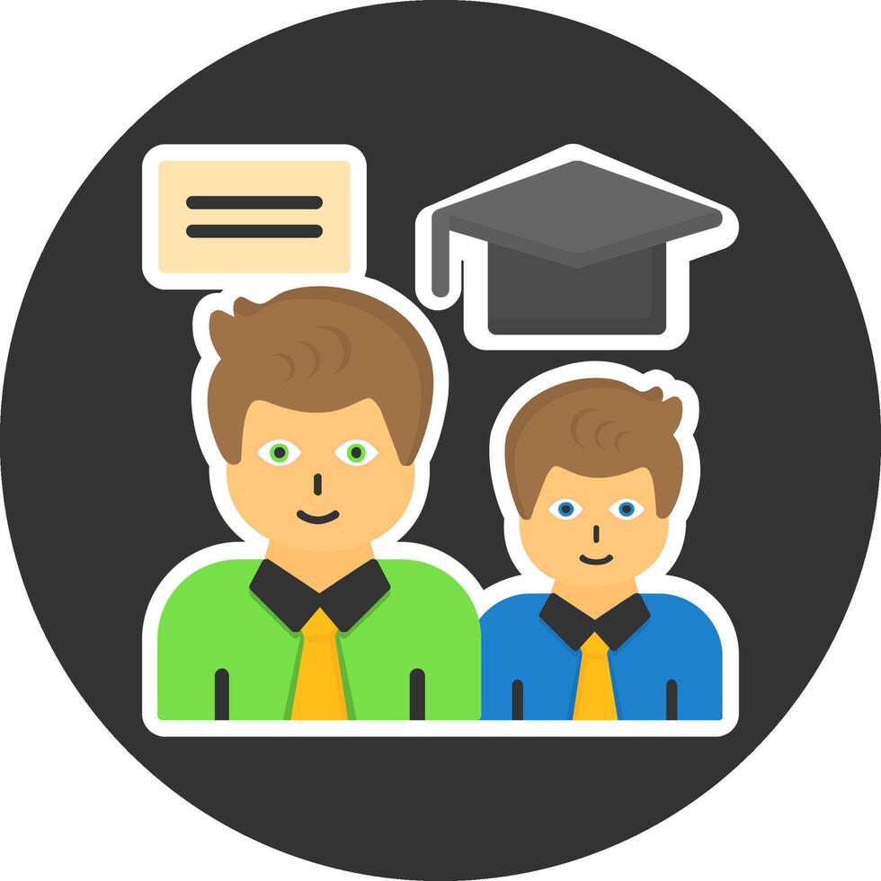 Alumni Network Flat Grey Circle Style Icon vector