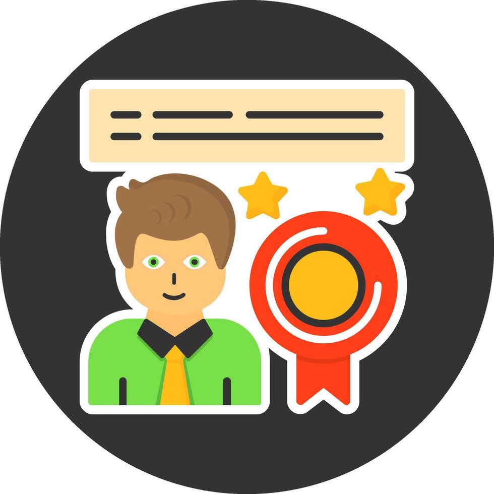 Employee of the Month Flat Grey Circle Style Icon vector