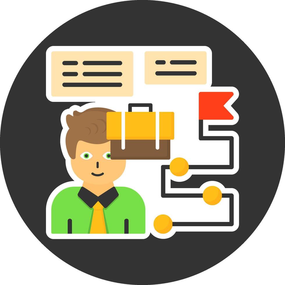 Career Path Flat Grey Circle Style Icon vector