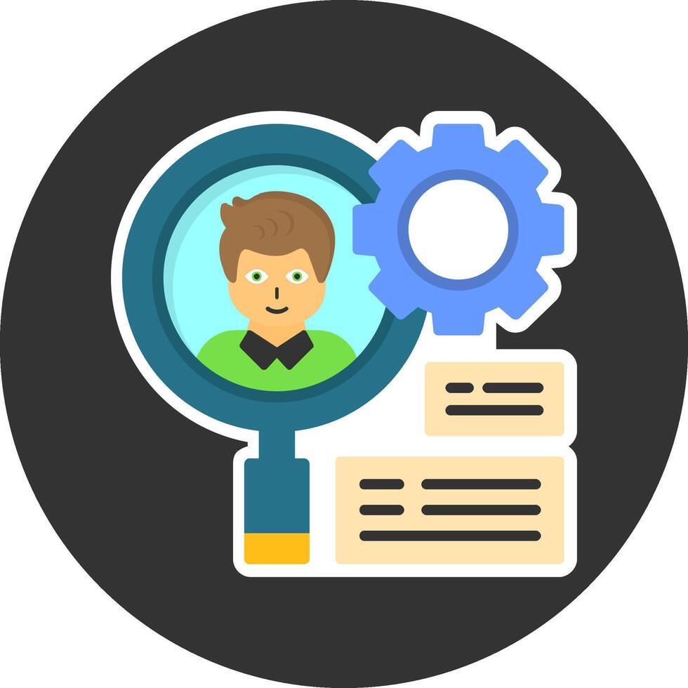 Recruitment Manager Flat Grey Circle Style Icon vector