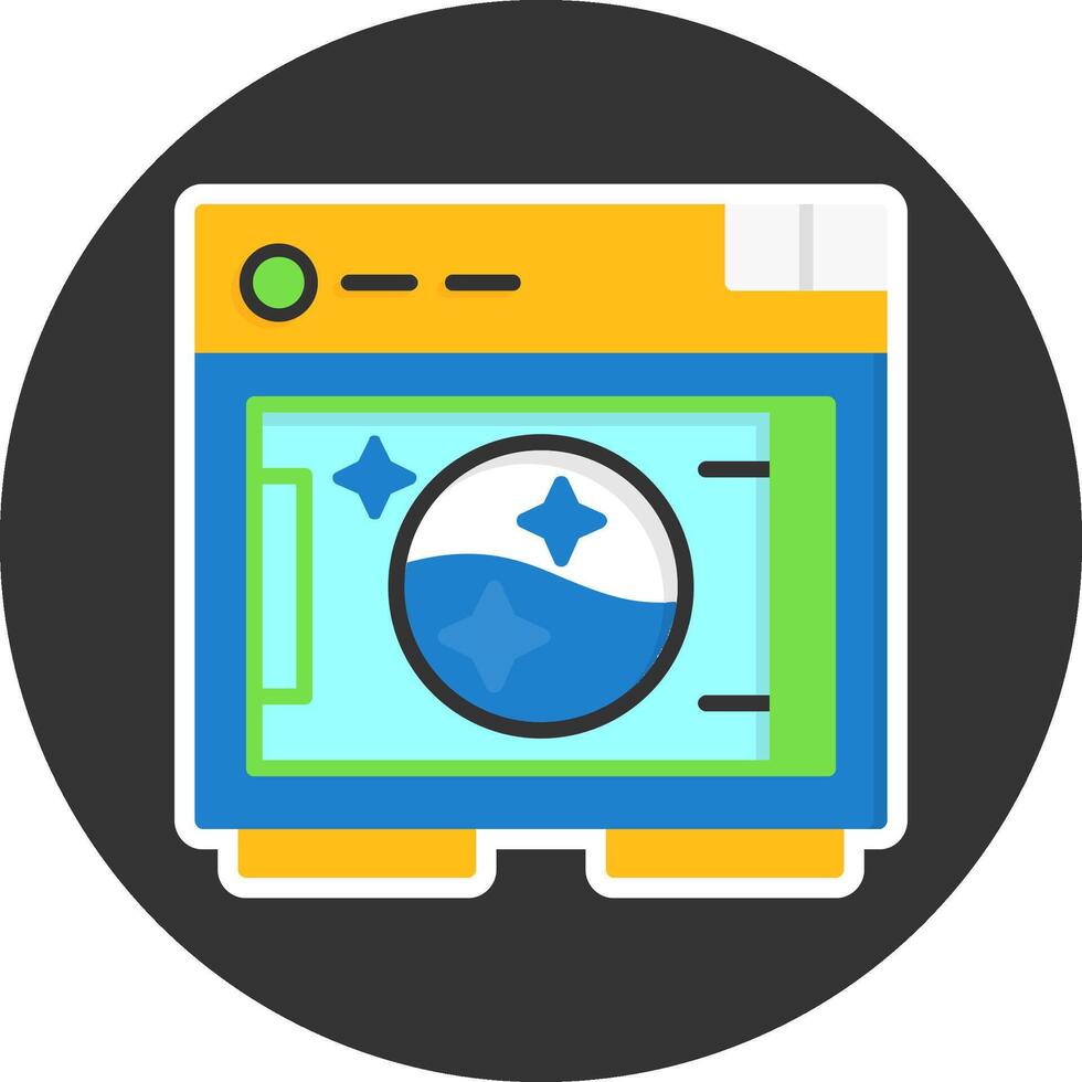 Dryer Flat Grey Circle Style Icon vector