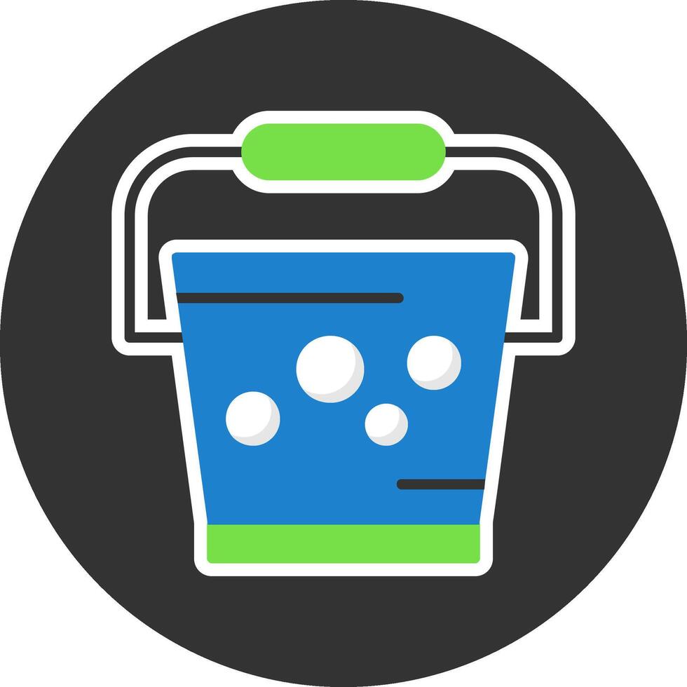 Bucket Flat Grey Circle Style Icon vector