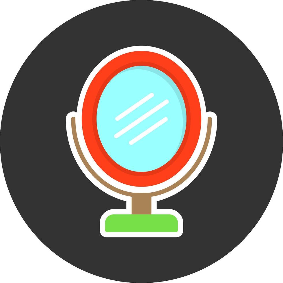 Mirror Flat Grey Circle Style Icon vector