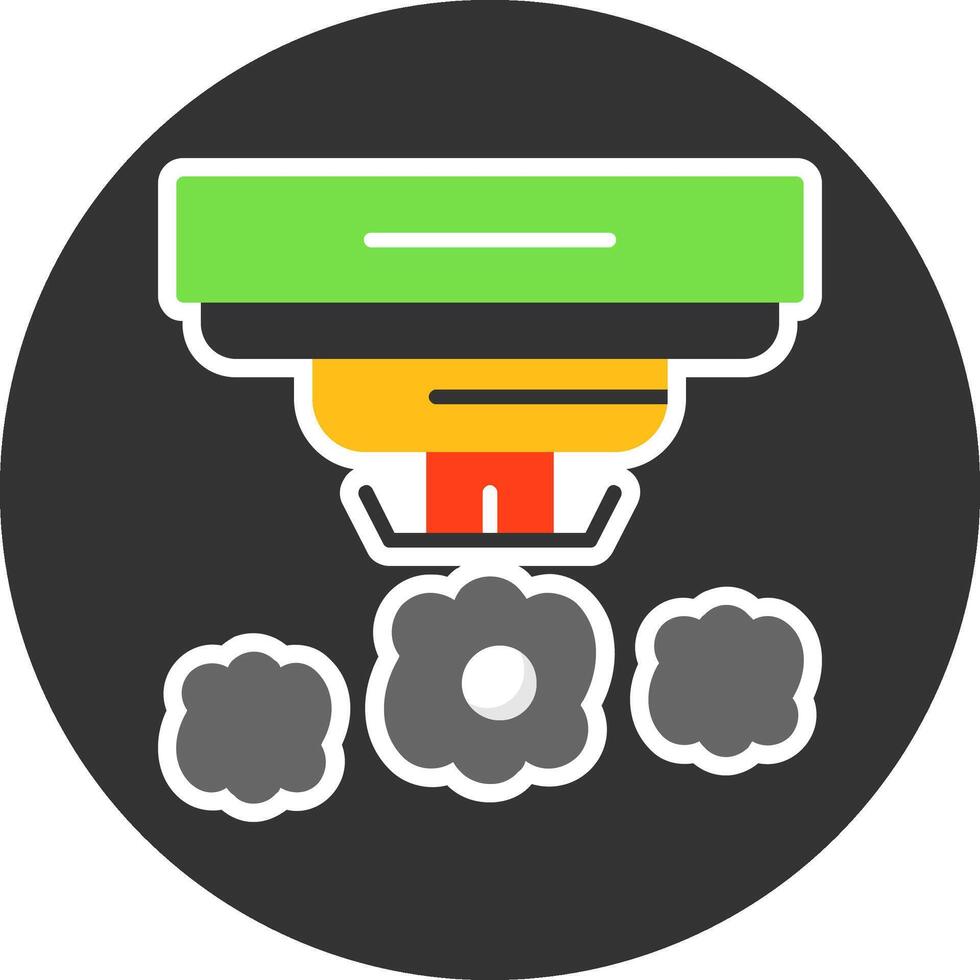 Smoke detector Flat Grey Circle Style Icon vector