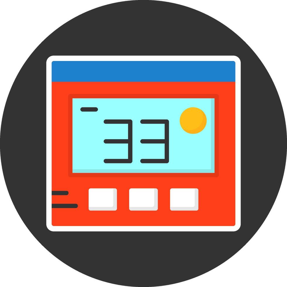 Thermostat Flat Grey Circle Style Icon vector