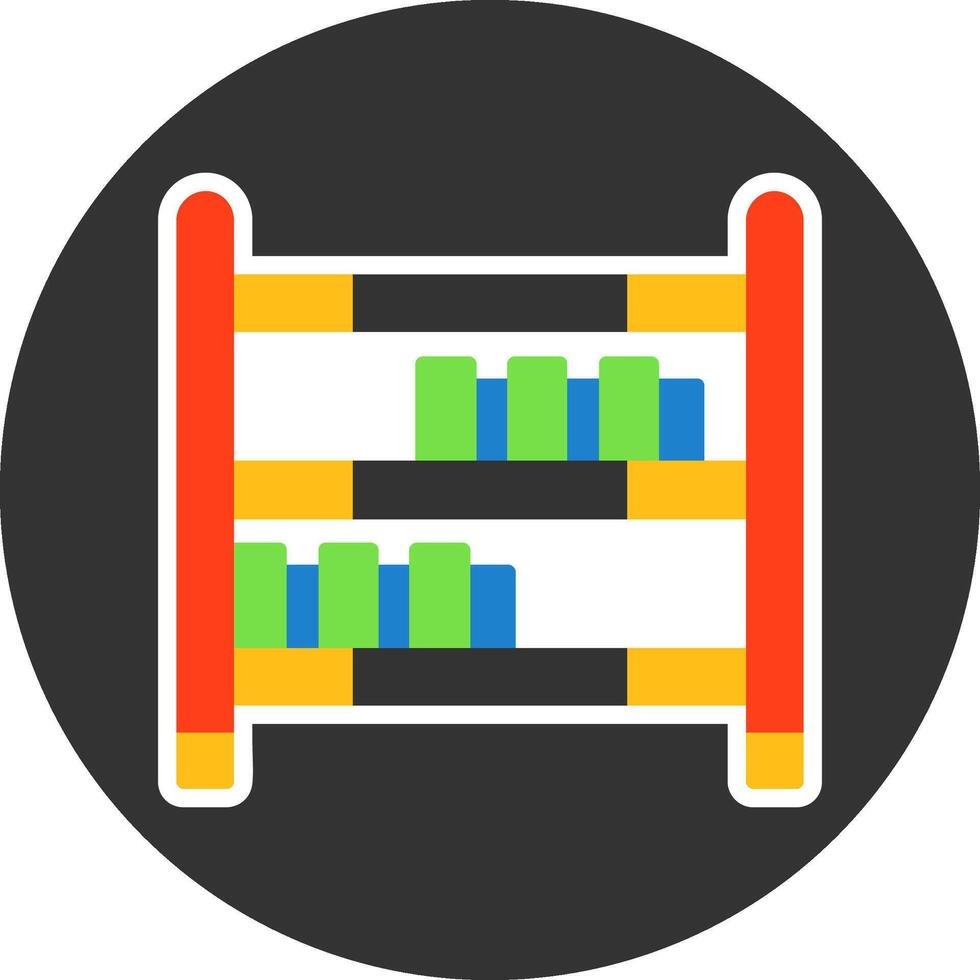 Bookshelf Flat Grey Circle Style Icon vector