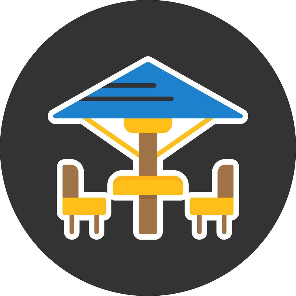 Patio furniture Flat Grey Circle Style Icon vector