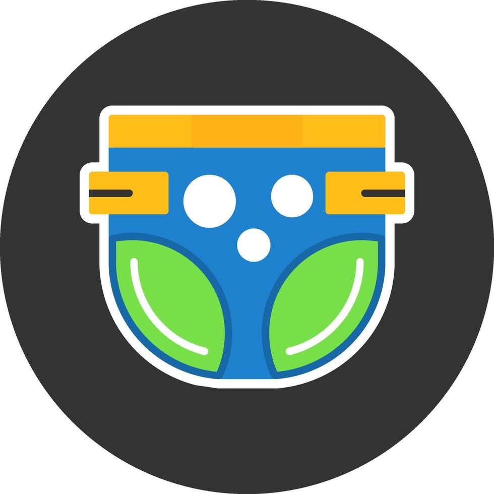 Diaper Flat Grey Circle Style Icon vector