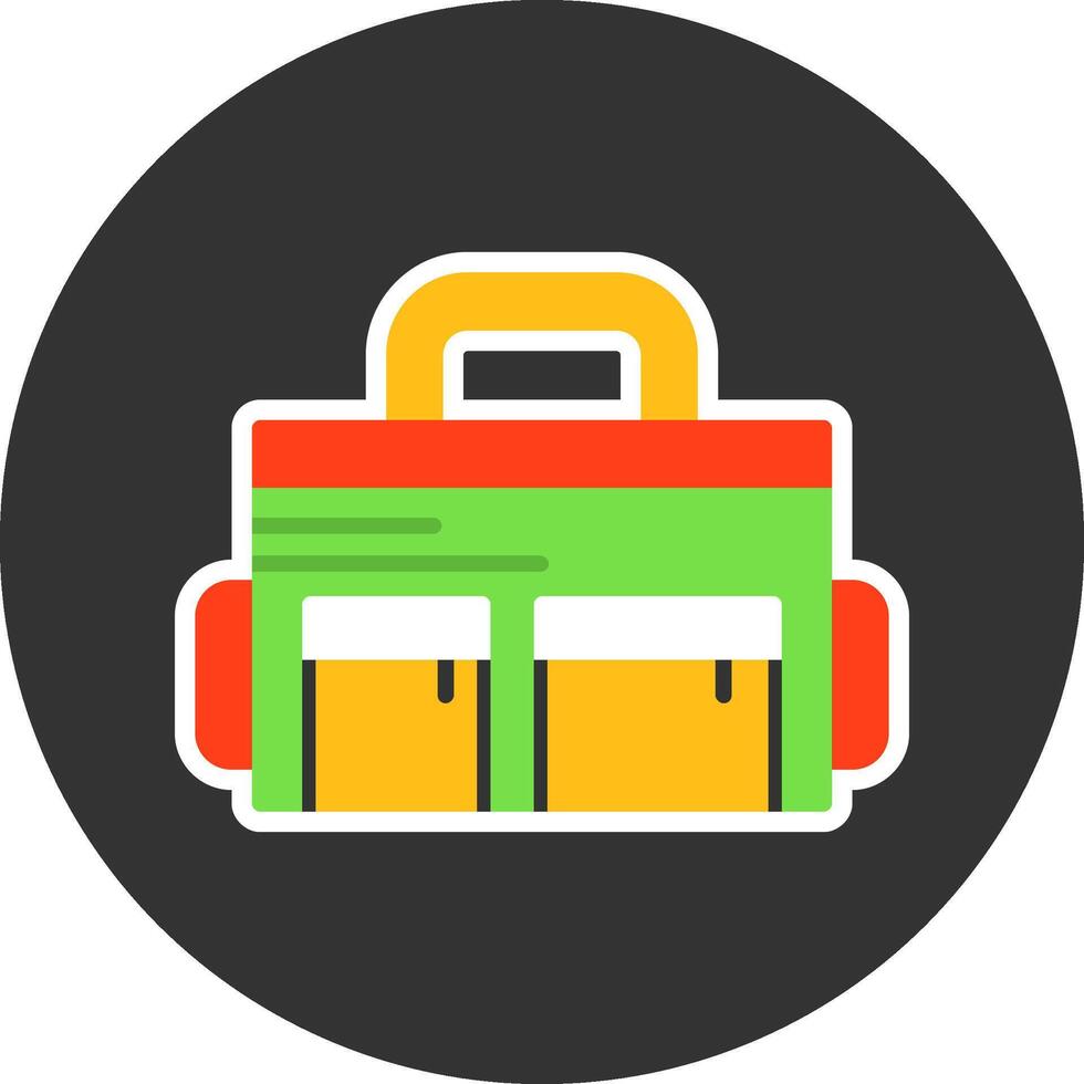 Diaper bag Flat Grey Circle Style Icon vector