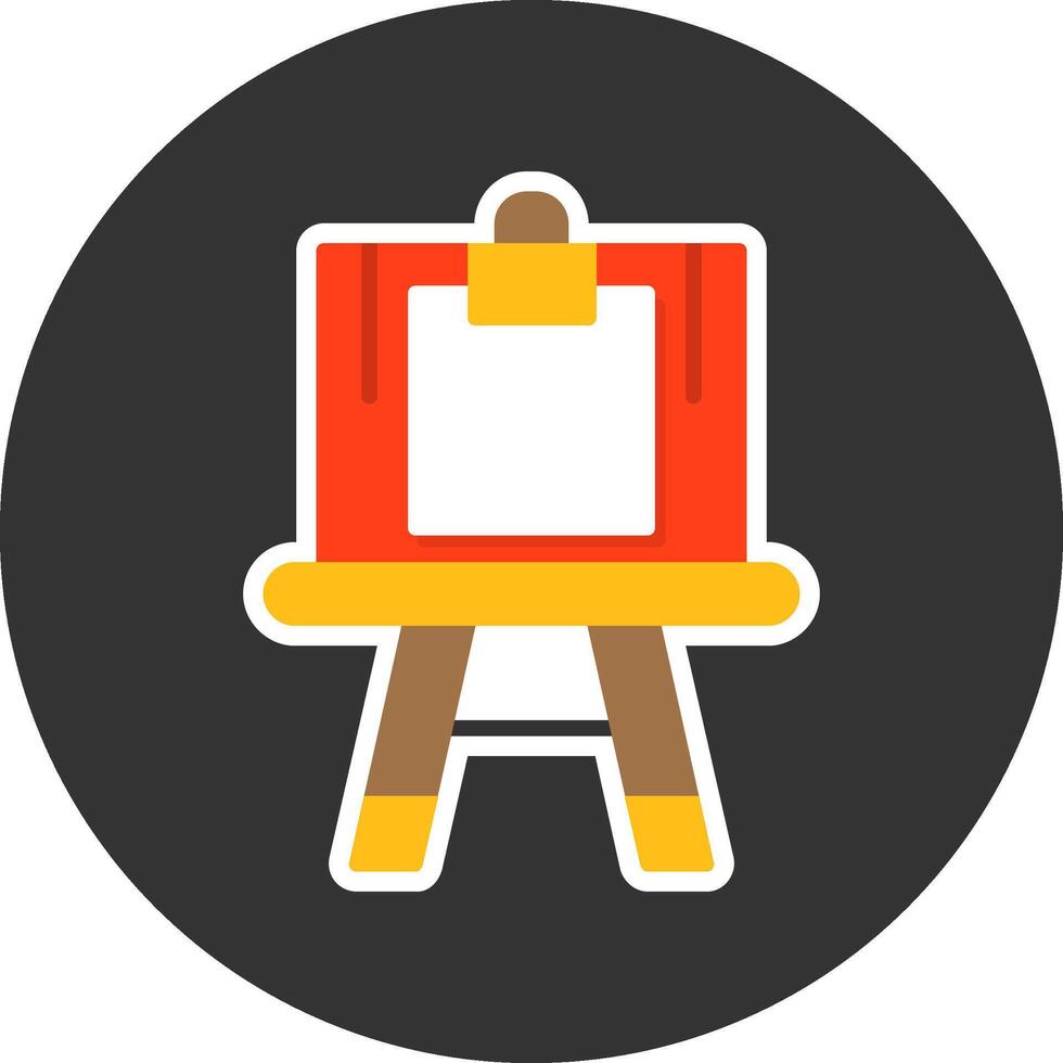 Easel Flat Grey Circle Style Icon vector