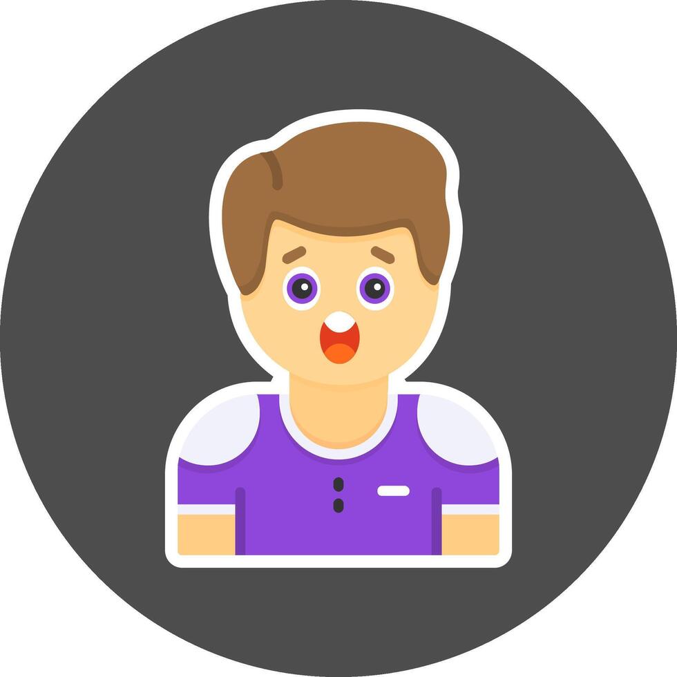 Surprise Flat Grey Circle Style Icon Icon Style vector