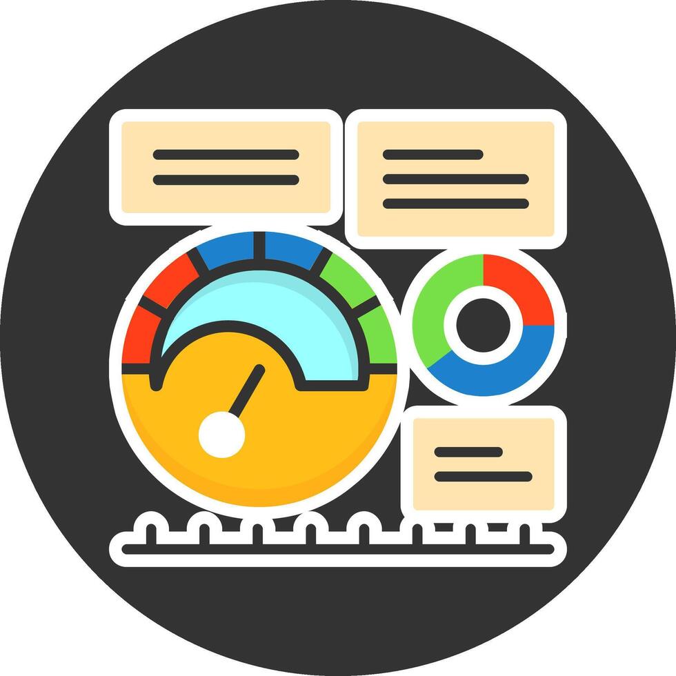 KPI Flat Grey Circle Icon Style vector