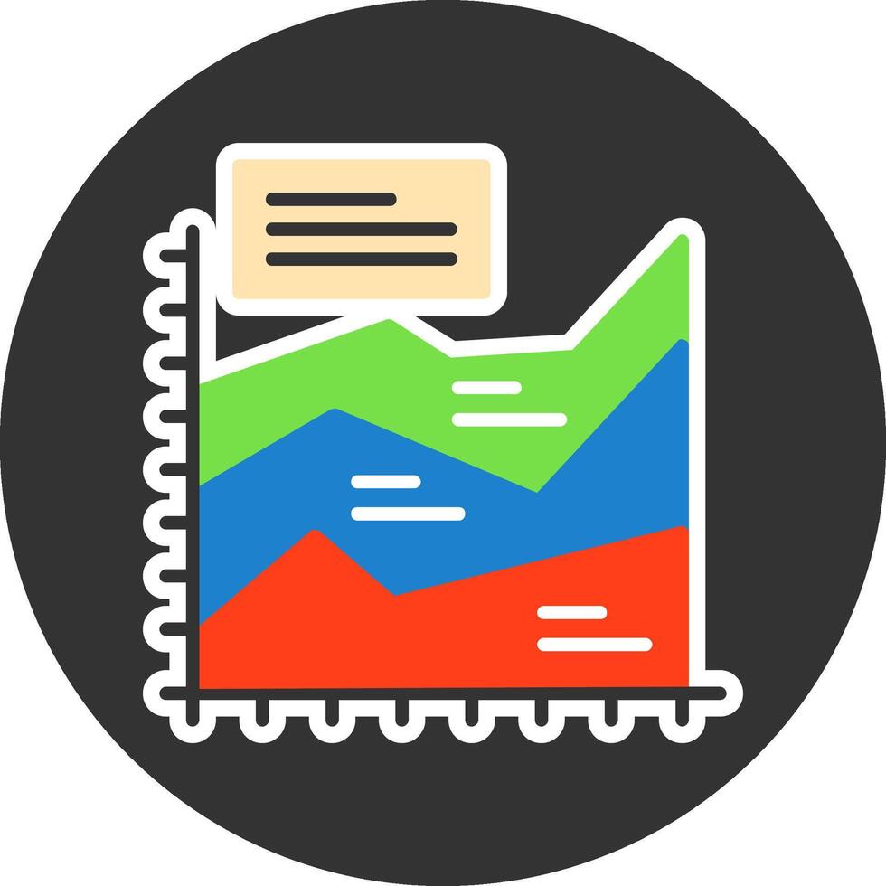 Area chart Flat Grey Circle Icon Style vector
