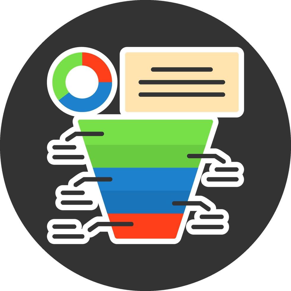 Funnel chart Flat Grey Circle Icon Style vector