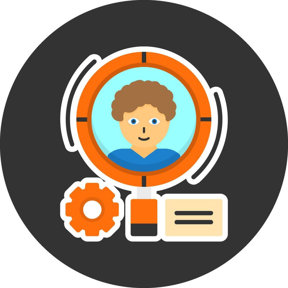 Demographics Flat Grey Circle Icon Style vector