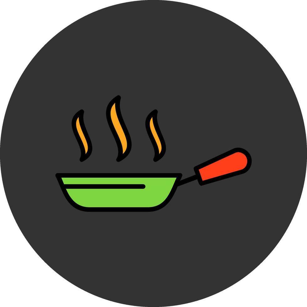Frying pan Flat Grey Circle Style Icon vector