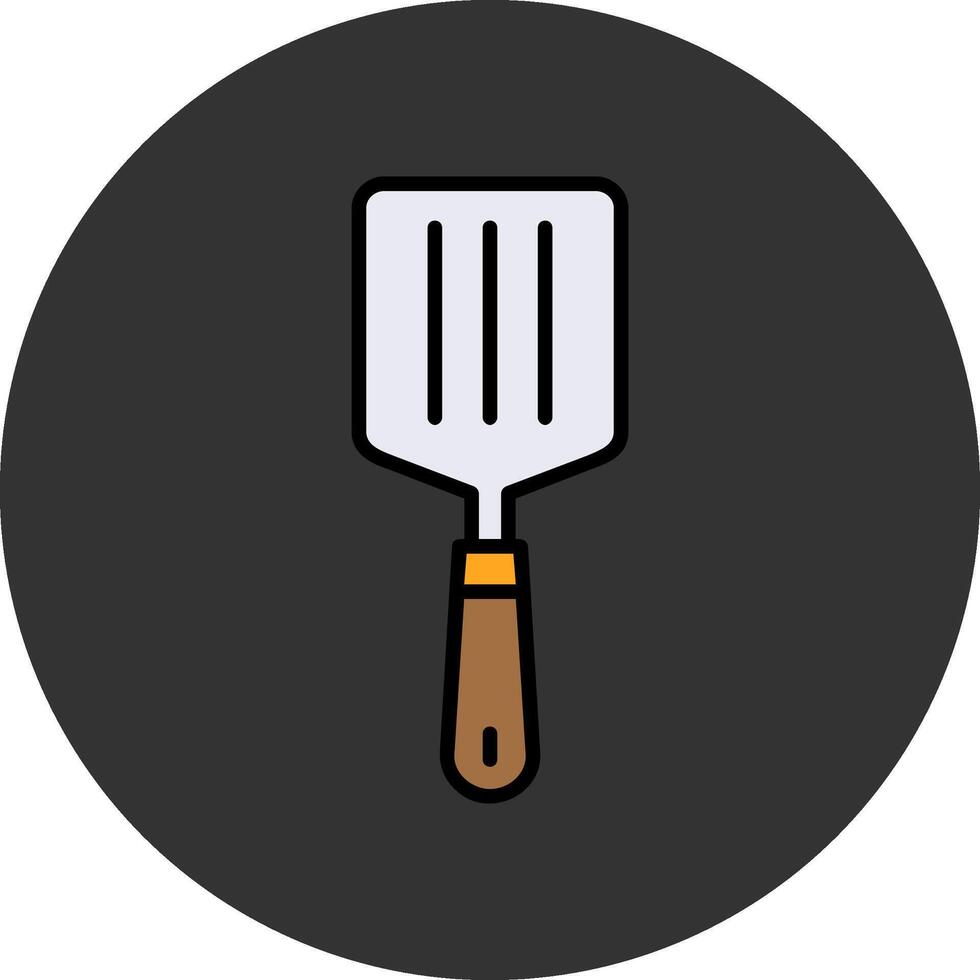 Spatula Flat Grey Circle Style Icon vector