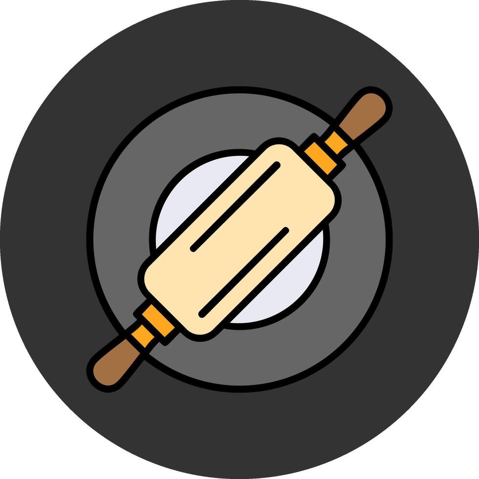 Rolling pin Flat Grey Circle Style Icon vector
